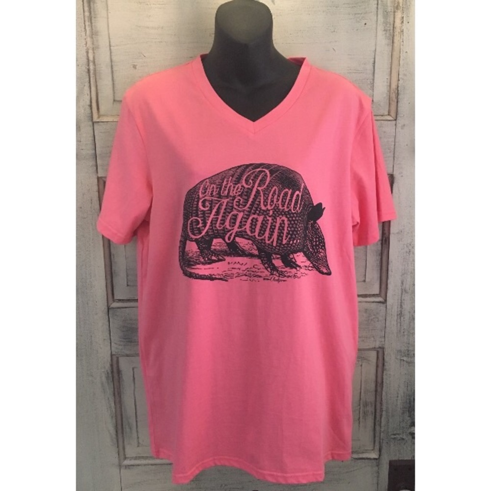 On the road again vneck tee